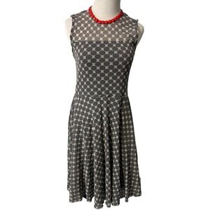 Weston Wear Polka Dot Mesh Dress Small USA Made Anthropologie Skater Fit Flare